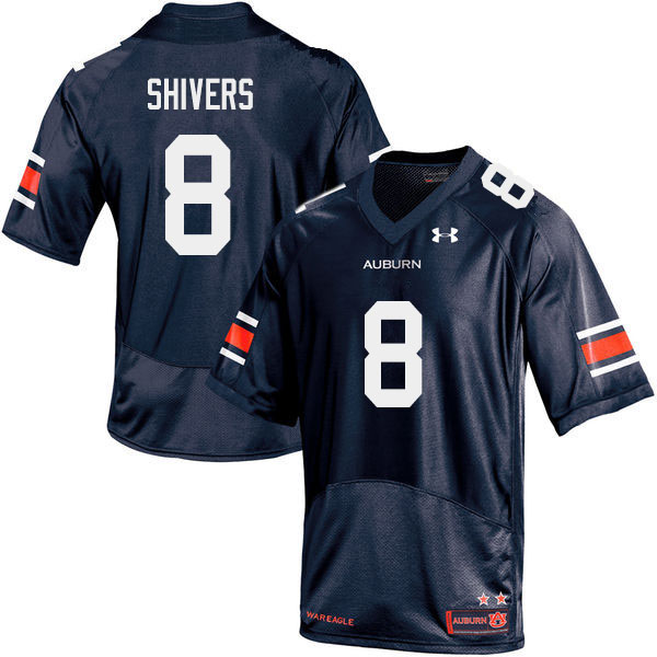 Men #8 Shaun Shivers Auburn Tigers College Football Jerseys Sale-Navy